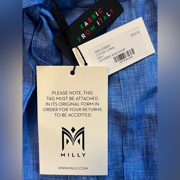 The Milly Italian Linen Gathered Kori Short - NWT - Picture 9 of 13